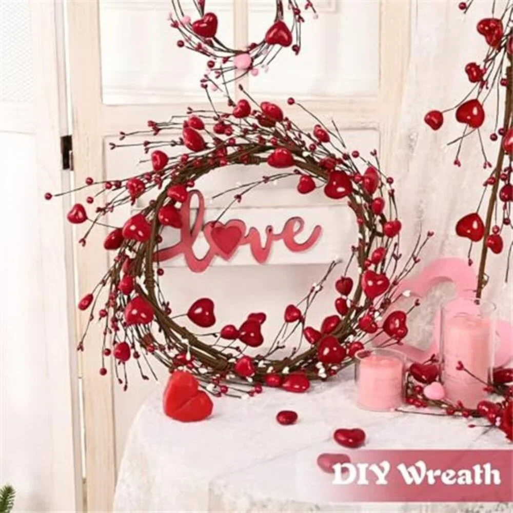 6 Ft Valentine's Day Garland for Mantel, Valentines Day Centerpiece for Table